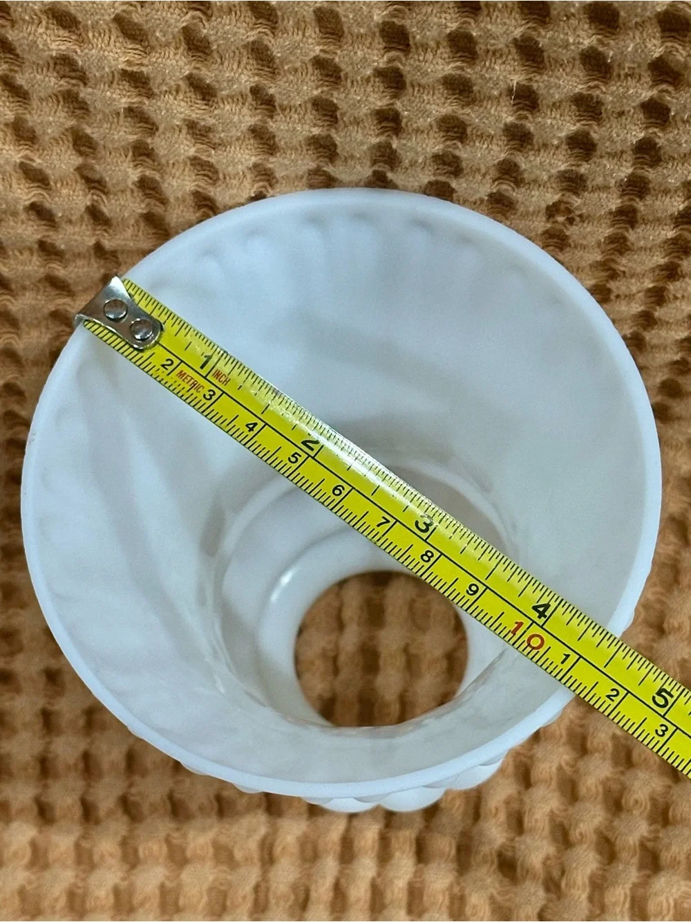 White Decorative Milk Glass Shade - Classic Fluted Design - Picture 6 of 9